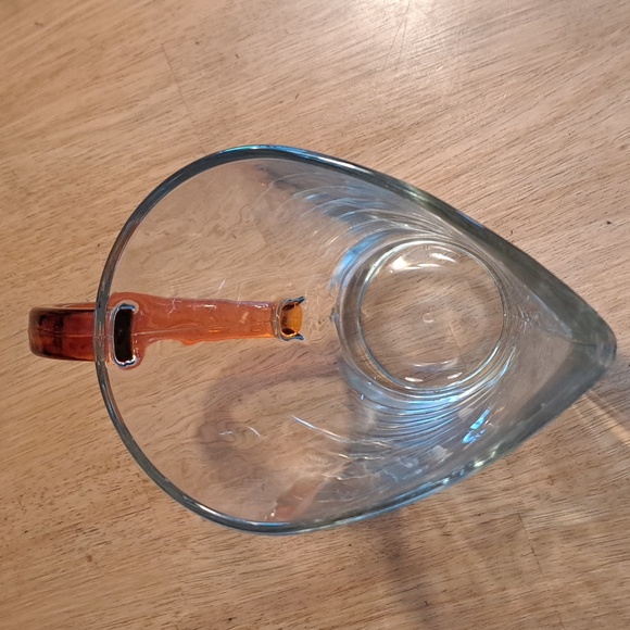 Vintage Pasabahce glass pitcher with orange handle - Picture 3 of 5